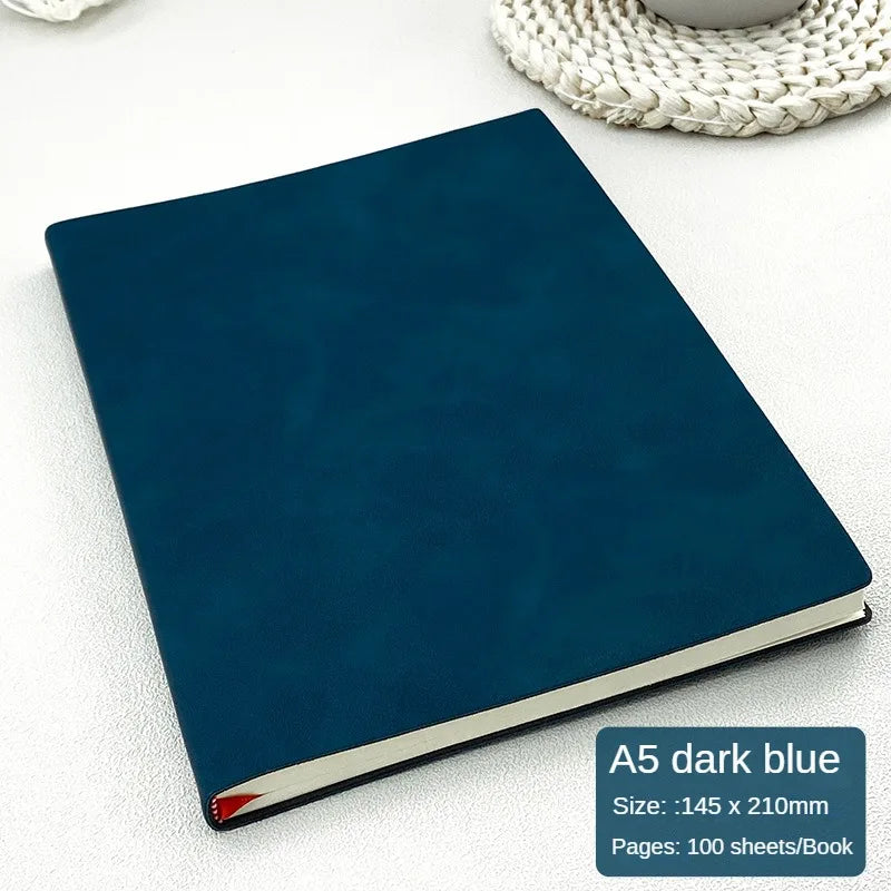A5 Leather Book Skin Feeling Fashion Notepad Diary Learning Notebook Wholesale Business Office Notebooks and Journals Note Book