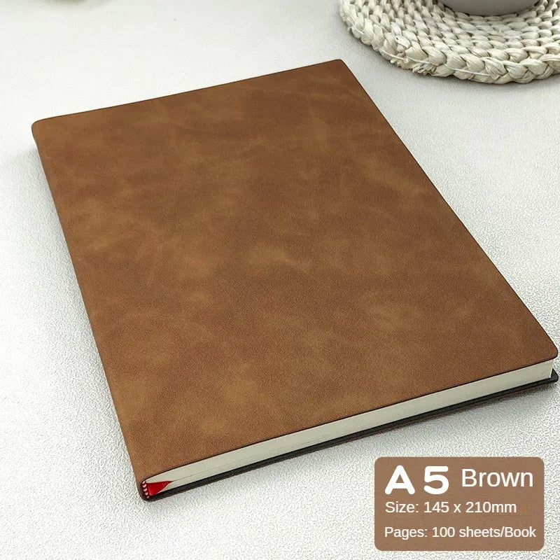 A5 Leather Book Skin Feeling Fashion Notepad Diary Learning Notebook Wholesale Business Office Notebooks and Journals Note Book