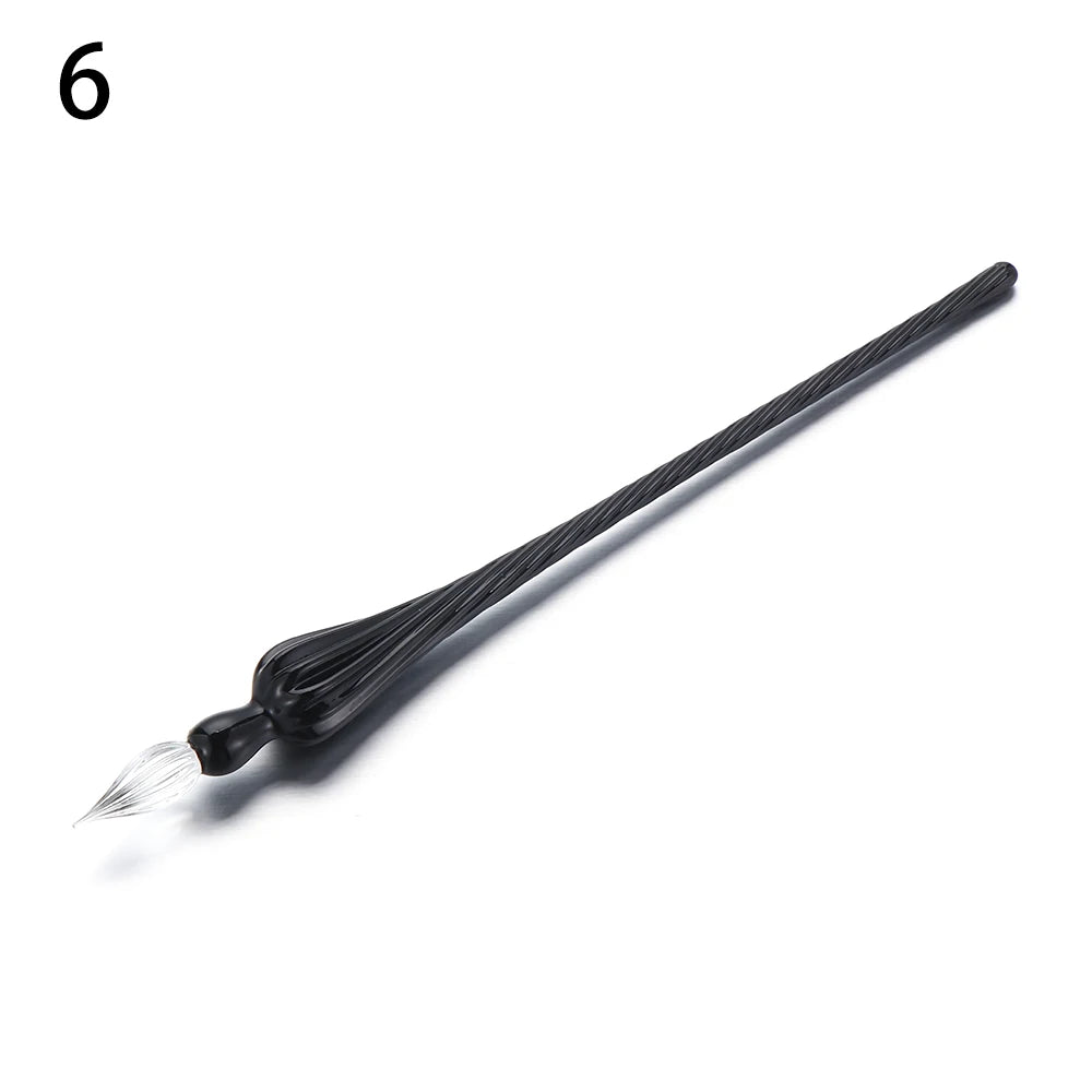 1Pcs Safe Package Vintage Glass Dip Dipping Pen Holder Signature Filling Ink Fountain Pens Handmade Glass Dip Fountain Pen