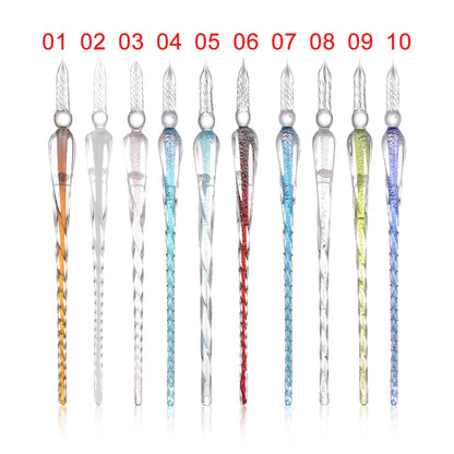 1Pcs Safe Package Vintage Glass Dip Dipping Pen Holder Signature Filling Ink Fountain Pens Handmade Glass Dip Fountain Pen