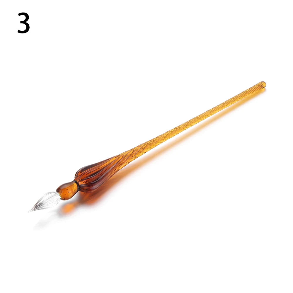 1Pcs Safe Package Vintage Glass Dip Dipping Pen Holder Signature Filling Ink Fountain Pens Handmade Glass Dip Fountain Pen